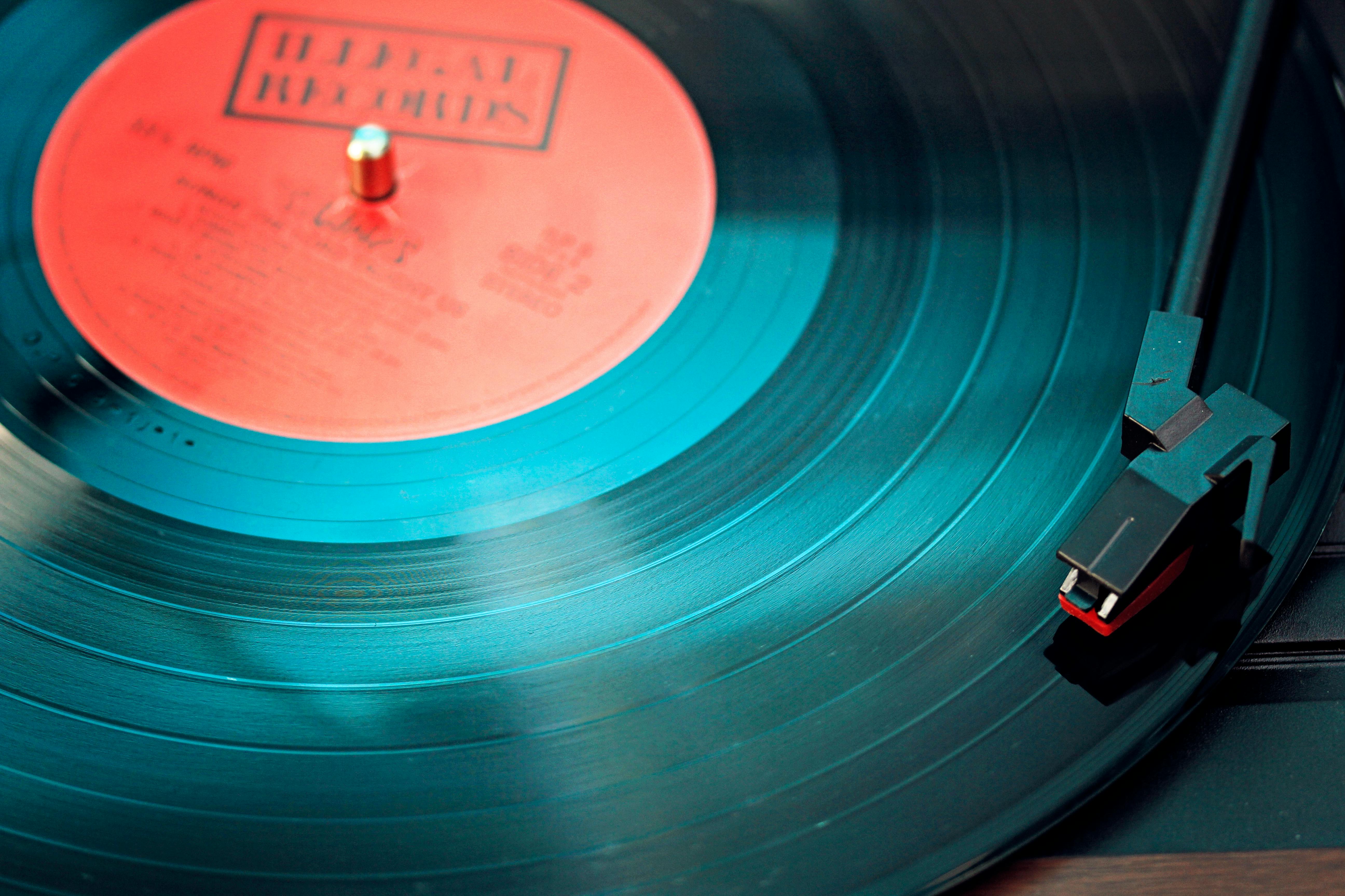 Disco de vinilo en primer plano.